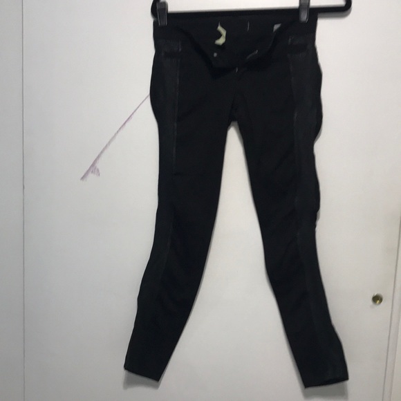 Polyester pants with pleather on side - Picture 1 of 6